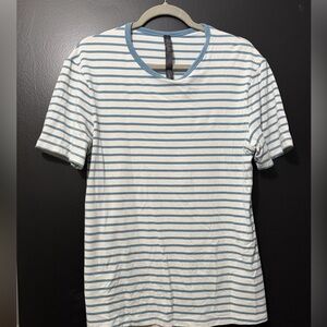 lululemon athletica Blue and White Striped Tee